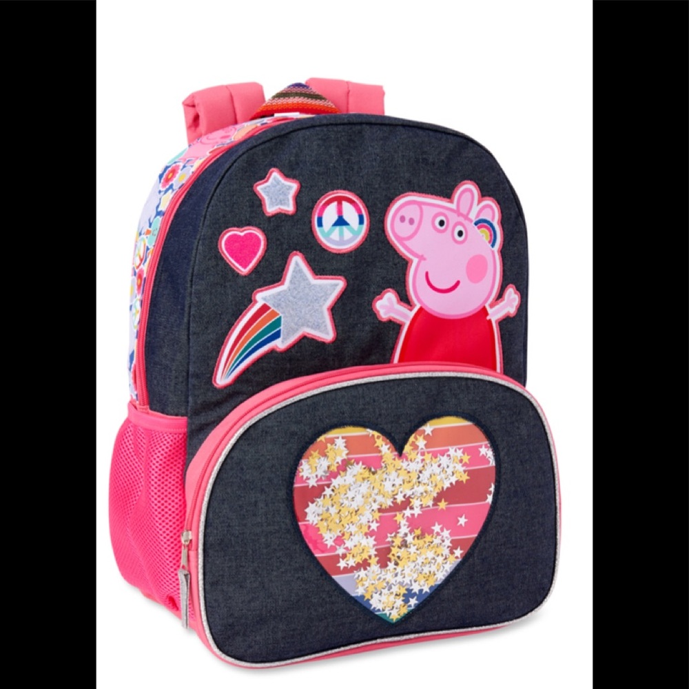 Peppa Pig Girls- Rainbow Hearts Backpack (NWT)
